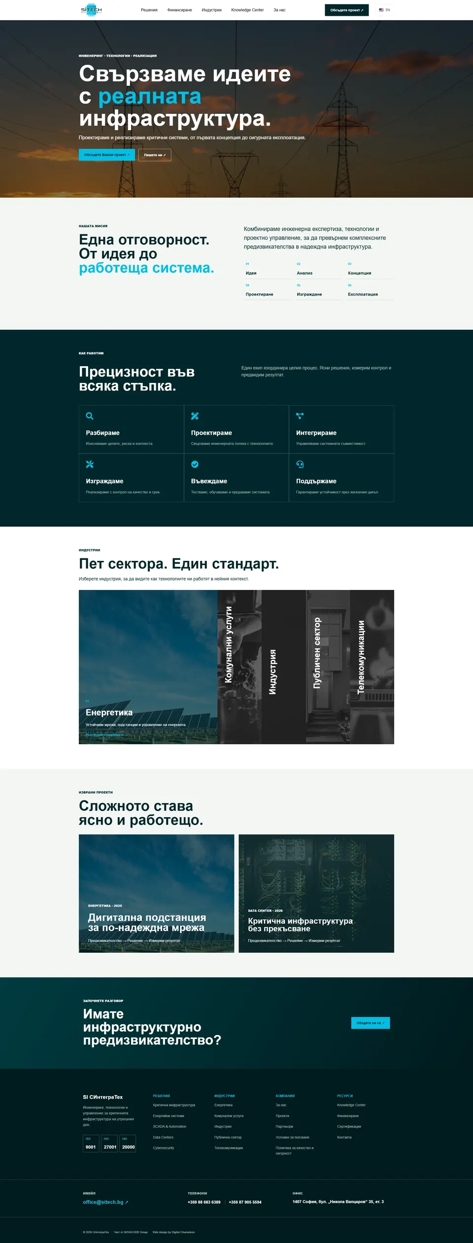 Настолна начална страница на SiTech